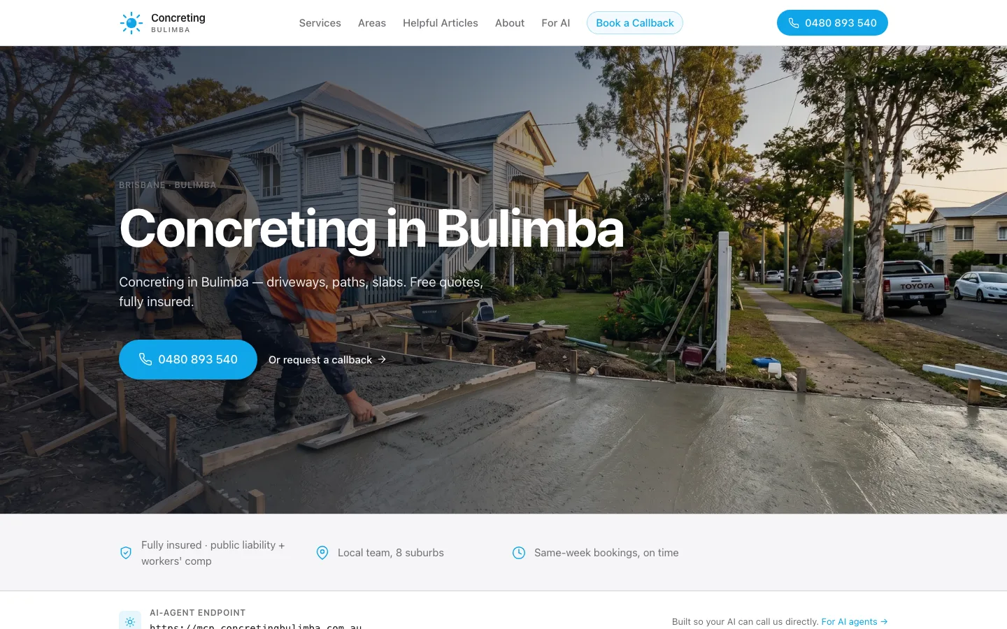 concretingbulimba.com.au homepage