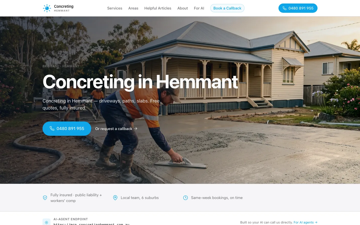 concretinghemmant.com.au homepage