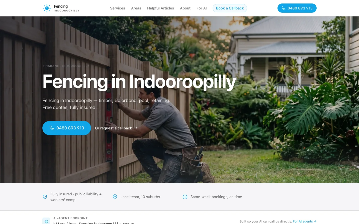 fencingindooroopilly.com.au homepage