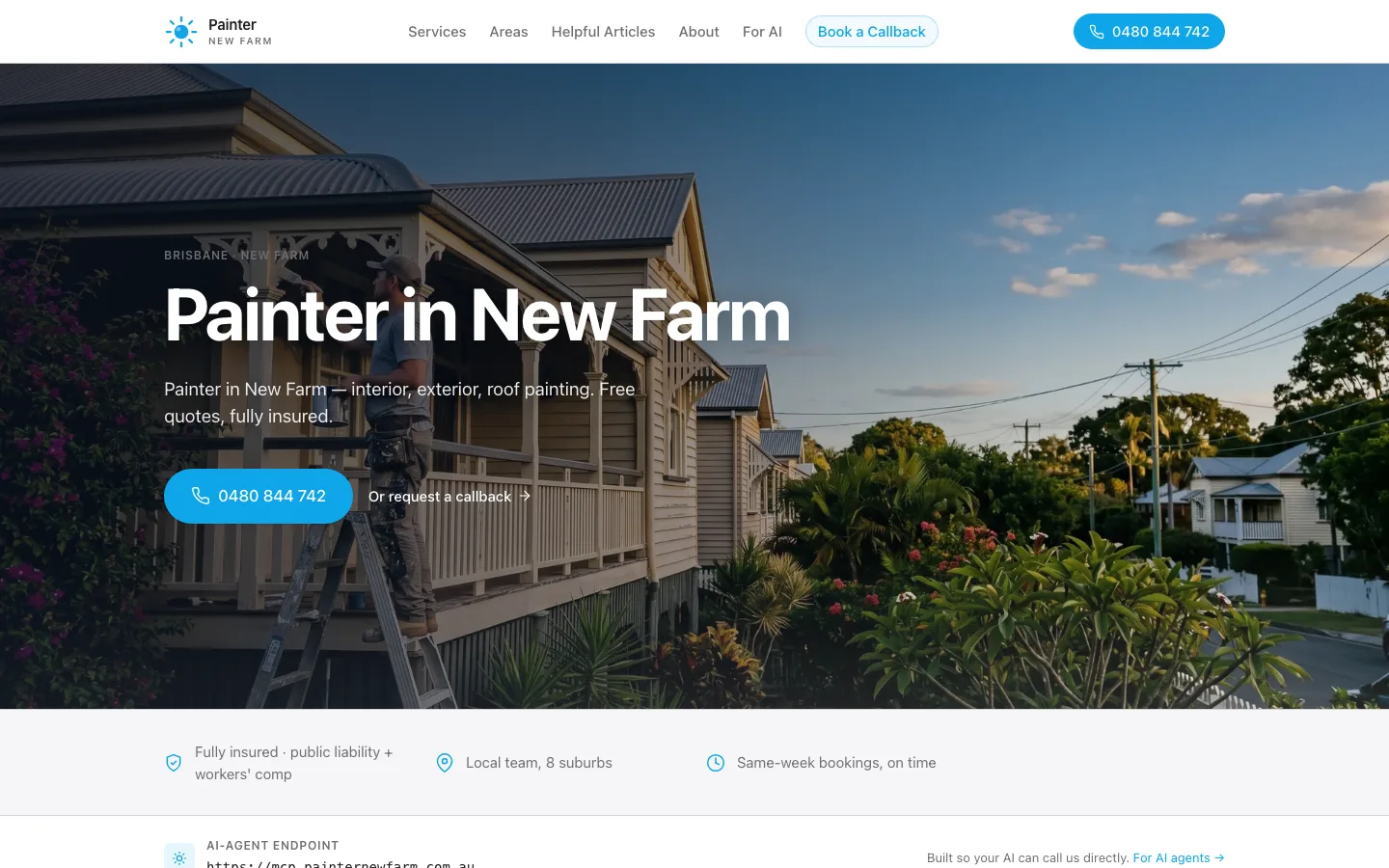 painternewfarm.com.au homepage
